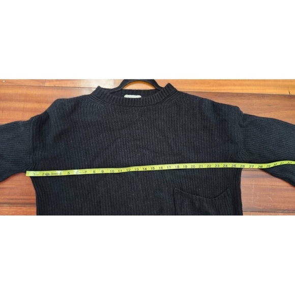 N.O.W. Andrea Rosati Cashmere Sweater Women Black Ribbed Knit Italy Oversized M - Picture 12 of 13